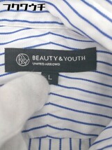 ◇ ◎ BEAUTY&YOUTH ビューティ&ユース UNITED ARROWS ストライプ 長袖 シャツ サイズL ホワイト パープル メンズ_画像4