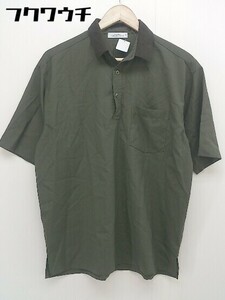 ◇ ◎ green label relaxing UNITED ARROWS 切替 ヘンリーネック 半袖 シャツ サイズM カーキ系 メンズ