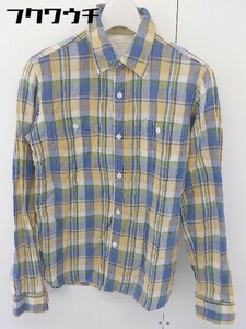 ◇ JOURNAL STANDARD relume チェック リネン混 長袖 シャツ サイズ1 ブルー系 マルチ メンズ