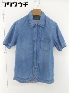 * CABANE de zuccaka band Zucca Zip up short sleeves Denim shirt size S indigo men's 