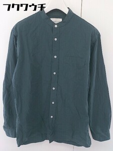 ◇ URBAN RESEARCH DOORS スタンドカラー 長袖 シャツ サイズ 38 ダークグリーン メンズ