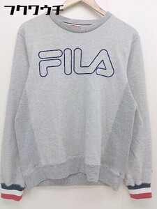 ◇ FILA フィラ ロゴ 長袖 スウェット トレーナー サイズ M グレー ネイビー マルチ メンズ