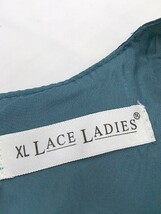 ◇ LACE LADIES オープンバック フォーマル 七分袖 サロペット サイズ XL グリーン レディース_画像4