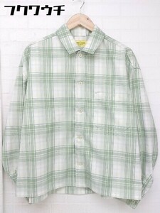 ◇ B.C STOCK WIDE-CASUAL チェック オーバーサイズ シャツ サイズM グリーン メンズ