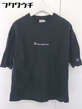 ◇ Champion チャンピオン REVERSE WEAVE 刺繍 ロゴ クルーネック 半袖 Tシャツ カットソー サイズS ブラック メンズ_画像1