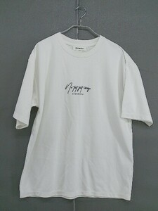 * MONKEY TIME Monkey time UNITED ARROWS embroidery short sleeves T-shirt cut and sewn size M white men's 