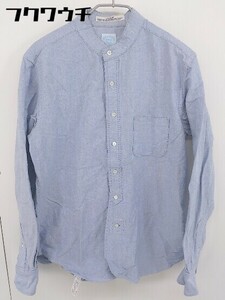 ◇ ◎ DENIME ドゥニーム スタンドカラー 長袖 シャツ サイズM ライトブルー メンズ