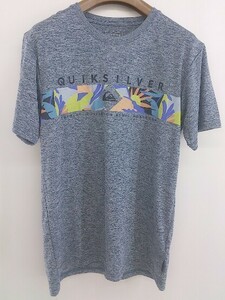 ◇ ◎ ●新品● Quiksilver フロントロゴ 半袖 Tシャツ カットソー サイズM グレー ネイビー マルチ メンズ