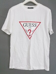 ◇ GUESS ゲス ロゴ 長袖 Tシャツ カットソー サイズ M ホワイト レッド ブラック メンズ