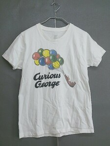 ◇ graniph グラニフ おさるのジョージ 半袖 Tシャツ カットソー サイズSS オフホワイト マルチ メンズ