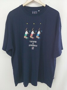 ◇ FILA フィラ × NAIJEL GRAPH ナイジェルグラフ コラボ 半袖 Tシャツ カットソー サイズL ネイビー マルチ メンズ