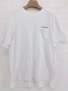 ◇ FreeSpeech 胸ポケット バックプリント 半袖 Tシャツ カットソー サイズS オフホワイト ブラック メンズ P