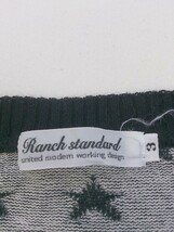 ◇ Ranch standard ボーダー 星柄 半袖 ニット カットソー サイズ3 ライトベージュ系 ブラック グレー系 メンズ P_画像4