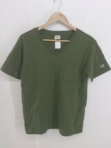 ◇ Champion チャンピオン Vネック 半袖 Tシャツ カットソー サイズS カーキ系 メンズ P_画像2