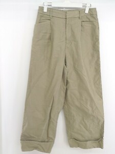 ◇ ◎ MARINE＆WORK PAR ICI ロールアップ チノ ワイド パンツ サイズ M ベージュ レディース P