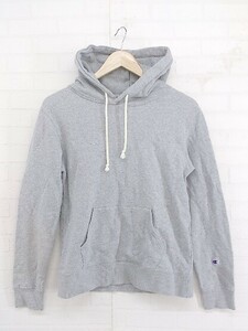 ◇ Champion チャンピオン 単色タグ 長袖 プルオーバー パーカー サイズM グレー レディース P