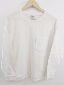 ◇ Champion REVERSE WEAVE 胸ポケット付 長袖 Tシャツ カットソー サイズ L ホワイト メンズ E