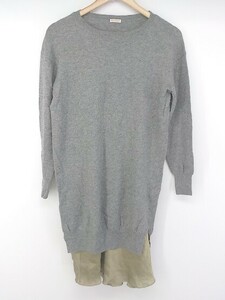 ◇ ◎ DRESSTERIOR ドレステリア 薄手 ニット 長袖 ミニ チュニック ワンピース グレー系 レディース P