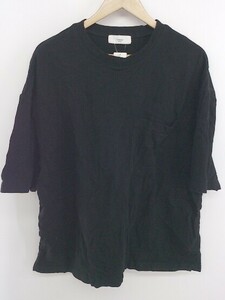 ◇ remer リメール 胸ポケット 半袖 クルーネック Tシャツ サイズS ブラック メンズ P