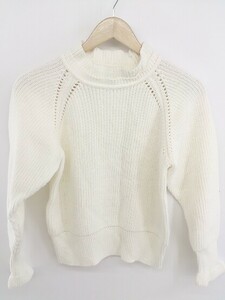 ◇ BLENHEIM ブレンヘイム コットンニット ハイネック 長袖 セーター サイズM ホワイト系 レディース P