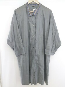 ◇ Swallow coat スワローコート 薄手 スタンドカラー 長袖 ロング コート サイズ9A2 グレー レディース E