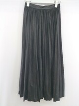 ◇ classicalelf クラシカルエルフ フェイクレザー ロング プリーツ スカート サイズ M-L ブラック レディース P_画像1