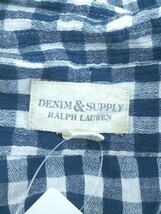 ◇ DENIM＆SUPPLY RALPH LAUREN チェック 長袖 オールインワン サイズ M 165/92A ネイビー ホワイト レディース P_画像3