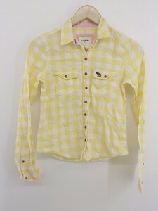 ◇ Abercrombie&Fitch KIDS キッズ 子供服 チェック 長袖 シャツ サイズL イエロー ホワイト系 レディース P