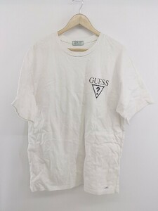 ◇ GUESS JEANS ゲスジーンズ ロゴ 半袖 Tシャツ カットソー サイズ M ホワイト ブラック メンズ P
