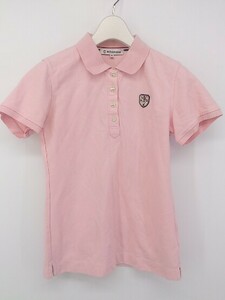 ◇ ◎ ST.CHRISTOPHER 鹿の子 ゴルフ 半袖 ポロシャツ サイズ40 ピンク レディース P