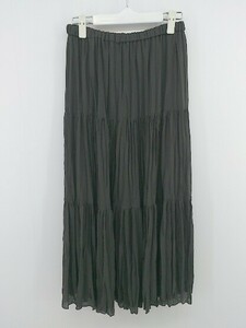 ◇ COMME CA ISM コムサイズム ウエストゴム ロング ギャザー スカート サイズ9 ブラック系 レディース P