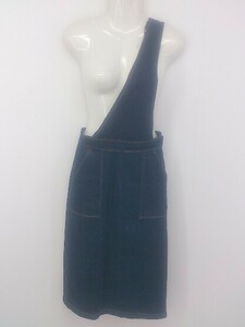 ◇ ◎ ZARA 2way ワンショルダー デニム 膝下丈 ナロー スカート サイズEUR XS USA XS MEX 24 ネイビー レディース E