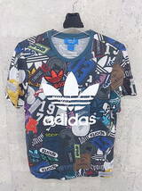 ◇ adidas アディダス 半袖 Tシャツ カットソー サイズJ/S ブルー系 マルチ メンズ_画像2