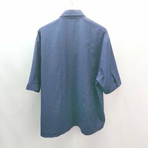 ◇ casper john カジュアル フロントボタン ポケット 羽織り オーバーサイズ 半袖 シャツ サイズ170-175 ネイビー メンズ E_画像2