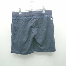 ◇ Abercrombie & Fitch ウエストゴム ロゴ ワンポイント スポーティー ショートパンツ サイズS ネイビー メンズ E_画像2