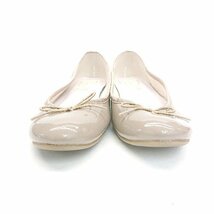 ◇ Launa lea １ballet カジュアル シンプル リボン フラット バレエシューズ サイズ24.5 モカ レディース E_画像5