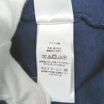 ◇ POLO RALPH LAUREN ポロ ラルフローレン 刺?ロゴ　ボタン　シンプル 半袖 ポロシャツ サイズL ネイビー系 レディース E_画像4