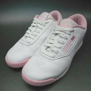 ◇ Reebok V68527 おしゃれ かわいい お散歩 お出かけ スニーカー サイズ23.5 ホワイト/ピンク レディース E