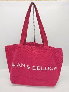 ◇ DEAN & DELUCA 大容量 横長シルエット カジュアル系 デイユース トートバッグ レッド レディース （メンズ） E