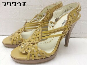 * Vll Xll XXX seven tu L bsa-ti knitting back strap heel sandals size 36 mustard series lady's 