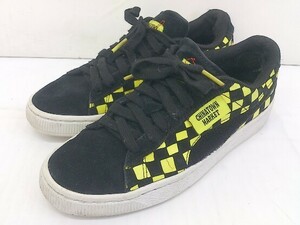 ◇ PUMA プーマ 370133-01 SUEDE CHINATOWN MARKET スニーカー シューズ サイズ37 ブラック イエロー レディース