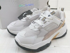 ◇ ◎ AKIII CLASSIC HIKER AKC-0020 ダッドスニーカー シューズ サイズ 24.5cm ホワイト ゴールド マルチ レディース