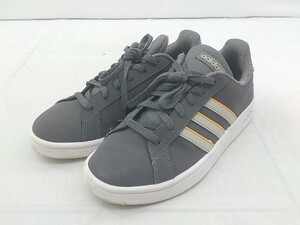 ◇ adidas アディダス GRAND COURT BASE U H02052 スニーカー シューズ サイズ24cm グレー系 レディース P