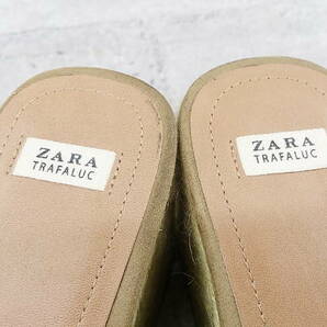 ◇ zara trafaluc ヒール ウェッジソール サンダル 38 ブラウン レディースの画像4