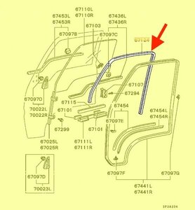 ★送料無料★ 三菱 純正部品　デリカ スターワゴン　P35W P25W フロント ガラス ランチャンネル 【1本】