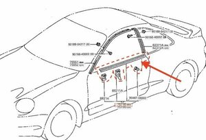 ★送料無料★ トヨタ 純正 ST セリカ 水切り ドアモールディング ST202 203 205 ドアモール ウェザーストリップ 左右セット 水切り 水漏