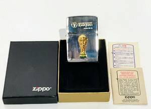 蘇や(SIY25)　2002FIFA　ZIPPO　ジッポ　FIFA　ワールドカップ　ライター　シルバー　中古品　着火未確認　ジャンク品　コンパクトサイズ