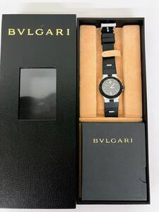 ミや［MtY1506］1円スタート！BVLGARI ブルガリ アルミニウム 腕時計 クォーツ デイト AL32TA ラバー 稼働　中古品　コンパクトサイズ 