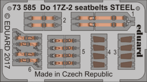 エデュアルド(73585) 1/72 Do 17Z-2シートベルト用エッチングパーツ(ICM用)