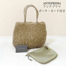 【極美品】ANTEPRIMA アンテプリマ ワイヤーバッグ ハンドバッグ 手さげ・ゴールド系・ワイヤーポーチ&カード付き_画像1